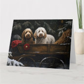 Cockapoo Snowy Sleigh Kerst Decor Kaart (Voorkant)