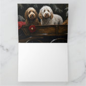 Cockapoo Snowy Sleigh Kerst Decor Kaart (Binnen)