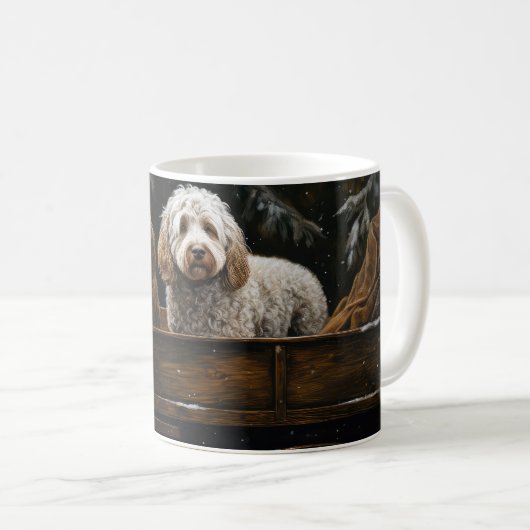 Cockapoo Snowy Sleigh Kerst Decor Koffiemok (Voorkant rechts)