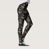 Cockapoo Snowy Sleigh Kerst Decor Leggings (Rechts)