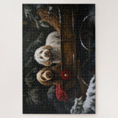 Cockapoo Snowy Sleigh Kerst Decor Legpuzzel (Verticaal)