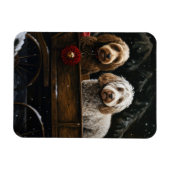 Cockapoo Snowy Sleigh Kerst Decor Magneet (Horizontaal)