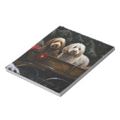 Cockapoo Snowy Sleigh Kerst Decor Notitieblok (Linkerzijde)