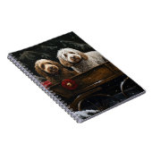 Cockapoo Snowy Sleigh Kerst Decor Notitieboek (Rechterzijde)