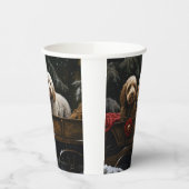 Cockapoo Snowy Sleigh Kerst Decor Papieren Bekers (Links)