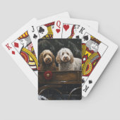Cockapoo Snowy Sleigh Kerst Decor Pokerkaarten (Achterkant)