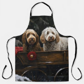 Cockapoo Snowy Sleigh Kerst Decor Schort (Voorkant)