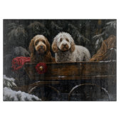 Cockapoo Snowy Sleigh Kerst Decor Snijplank (Voorkant)