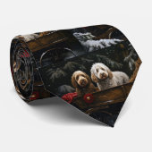 Cockapoo Snowy Sleigh Kerst Decor Stropdas (Opgerold)