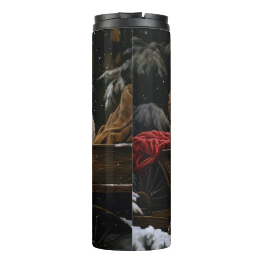 Cockapoo Snowy Sleigh Kerst Decor Thermosbeker (Achterkant)