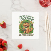 Cockapoo St. Patrick's Day GeluksHond Pot met Goud Servet (Insitu)