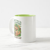 Cockapoo St. Patrick's Day GeluksHond Pot met Goud Tweekleurige Koffiemok (Voorkant links)