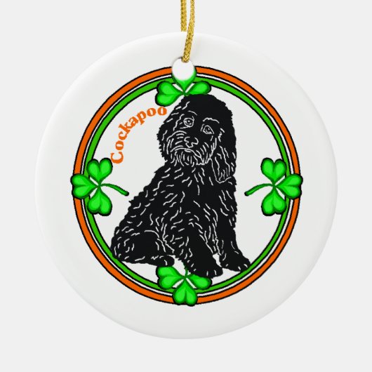 Cockapoo St Patrick's Day Keramisch Ornament (Voorkant)