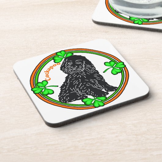 Cockapoo St Patrick's Day Onderzetter (Linkerzijde)