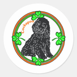 Cockapoo St Patrick's Day Ronde Sticker
