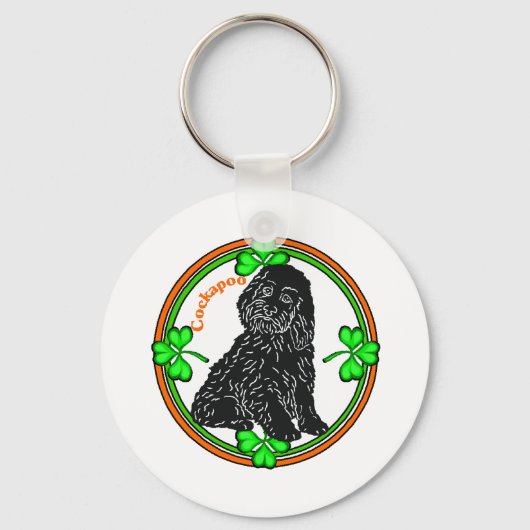 Cockapoo St Patrick's Day Sleutelhanger (Voorkant)
