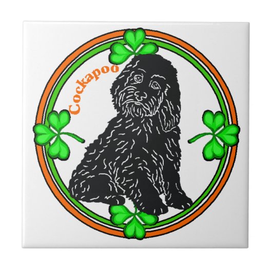 Cockapoo St Patrick's Day Tegeltje (Voorkant)