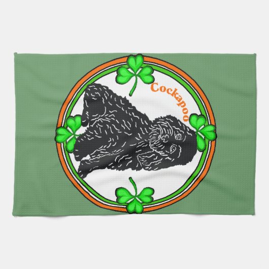 Cockapoo St Patrick's Day Theedoek (Horizontaal)