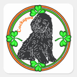 Cockapoo St Patrick's Day Vierkante Sticker