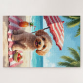 Cockapoo Strand Ontspanningsscène Legpuzzel (Horizontaal)