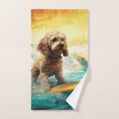 Cockapoo Strand Surfen Schilderij Bad Handdoek (Handdoek)