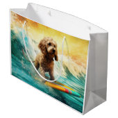 Cockapoo Strand Surfing Schilderij Groot Cadeauzakje (Achterkant Gekanteld)
