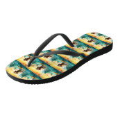 Cockapoo-strand surfsessie schilderij teenslippers (Schuin)