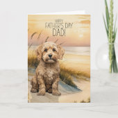 Cockapoo Sunset Beach Father's Day Feestdagen Kaart (Voorkant)