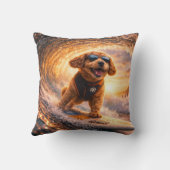 Cockapoo Surf Kunst | Cool Cockapoo Cadeau kussen (Achterkant)
