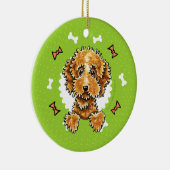 Cockapoo Tan Dog Botten kerstmis Keramisch Ornament (Rechts)