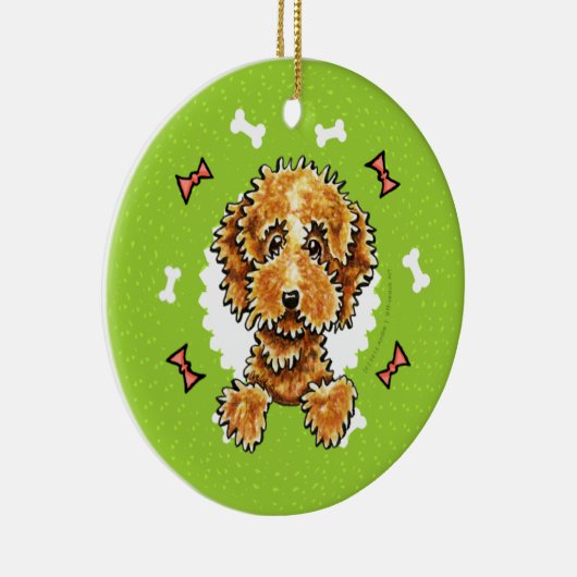 Cockapoo Tan Dog Botten kerstmis Keramisch Ornament (Rechts)