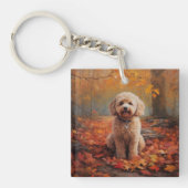 Cockapoo tussen herfstbladeren inspireert sleutelhanger (Voorkant)