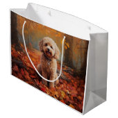 Cockapoo tussen vallende herfstbladeren inspireert groot cadeauzakje (Achterkant Gekanteld)
