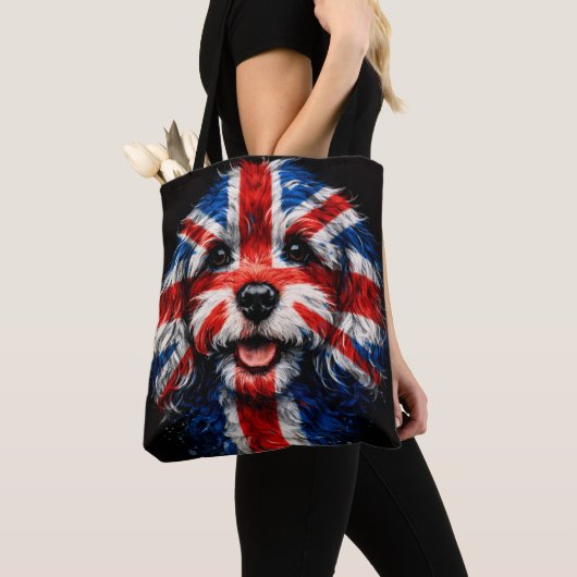 Cockapoo Union Jack British Dog Gift Tote Bag (Dichtbij)
