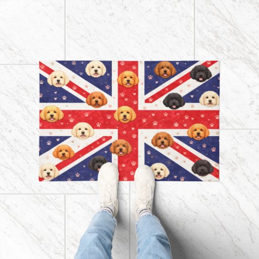 Cockapoo Union Jack deurmat | UK honden welkom mat (Binnen)