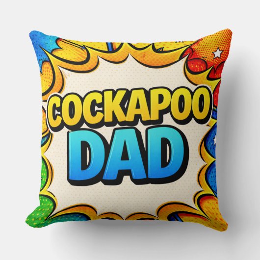 Cockapoo Vader Kussen | Grappig Hond Vader Cadeau (Voorkant)