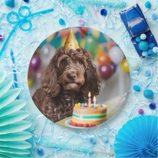Cockapoo verjaardagsfeestje papieren bordje (Feest)