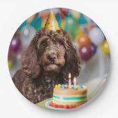 Cockapoo verjaardagsfeestje papieren bordje (Voorkant)