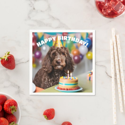 Cockapoo verjaardagsfeestje servet (Insitu)