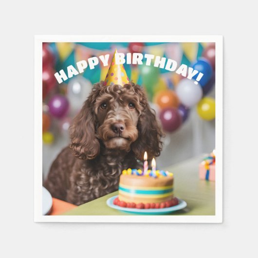 Cockapoo verjaardagsfeestje servet (Voorkant)