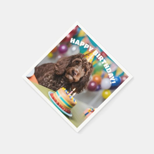 Cockapoo verjaardagsfeestje servet (Hoek)