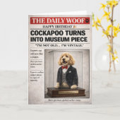 Cockapoo Verjaardagskaart Grappige Hond Vintage Gr Kaart (Gele Bloem)