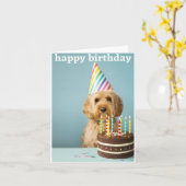 cockapoo-verjaardagskaart kaart (Gele Bloem)