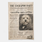 Cockapoo Vintage Newspaper  Theedoek (Verticaal)
