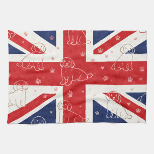 Cockapoo VK Cadeau   Union Jack Hond  Theedoek