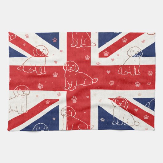 Cockapoo VK Cadeau | Union Jack Hond  Theedoek (Horizontaal)