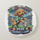 Cockapoo Wereldkampioenschap 2026 Rond Kussen (Achterkant)