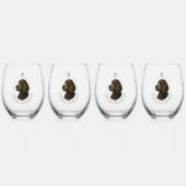 Cockapoo wijn glas set van 4 | Geschenk voor honde (Voorkant)