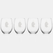 Cockapoo wijn glas set van 4 | Geschenk voor honde (Achterkant)
