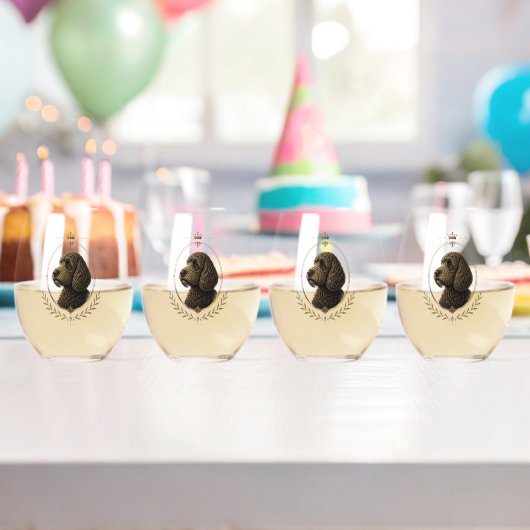 Cockapoo wijn glas set van 4 | Geschenk voor honde (Insitu (Verjaardag))